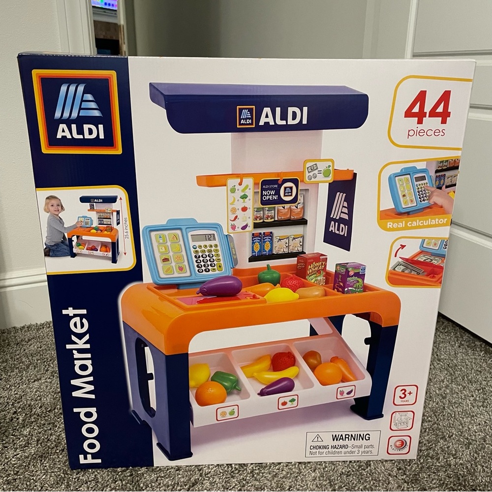 Aldi 44 Piece Kids Food Market Play Pretend Store
